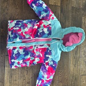 Hurley Pink and Aqua Fleece Jacket